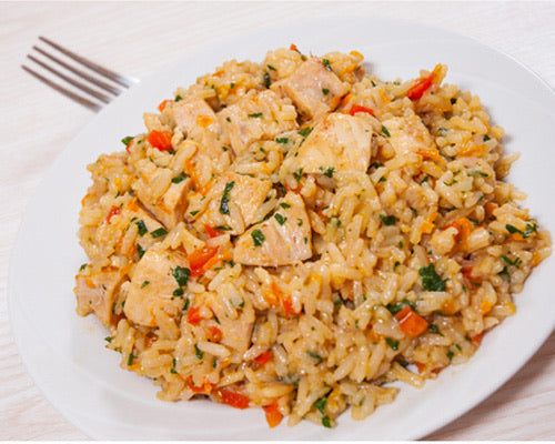 Arroz frito con pollo