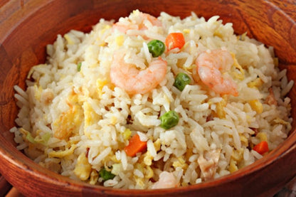 Arroz frito con gambas